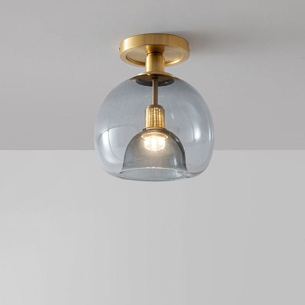 Modern Grey Glass Ceiling Light - Minimalist Corridor & Hallway Fixture