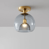 Modern Grey Glass Ceiling Light - Minimalist Corridor & Hallway Fixture