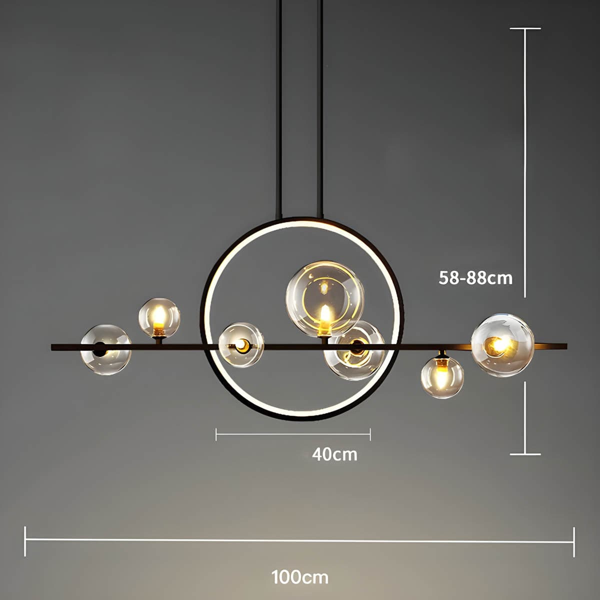 ELARA Ring Light with Glass Balls - Modern LED Pendant Light