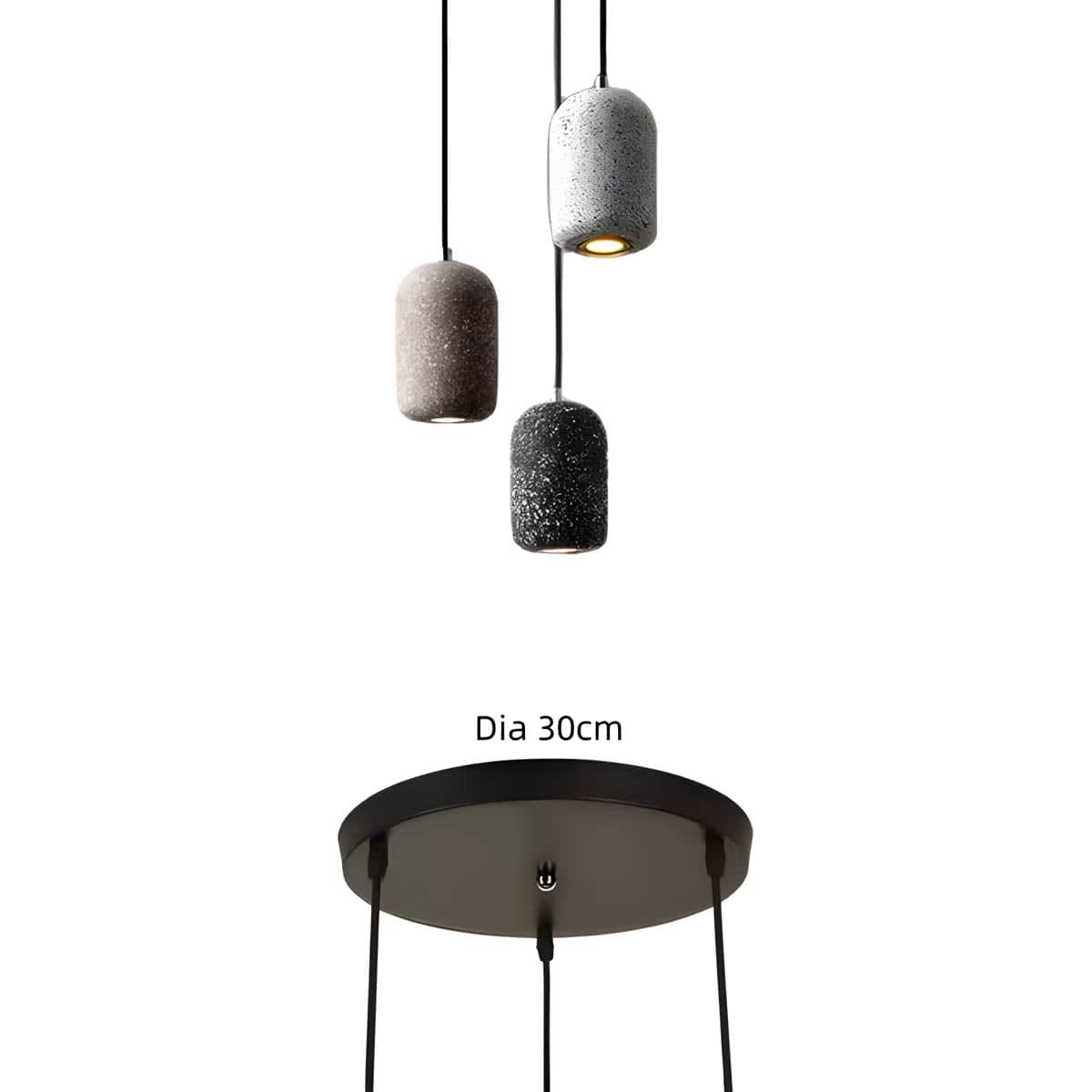 Ferro Industrial Pendant Light - Bold Cement & Glass Design