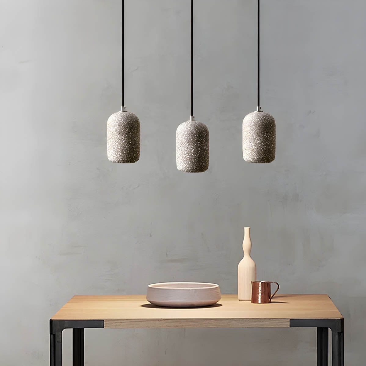 Ferro Industrial Pendant Light - Bold Cement & Glass Design