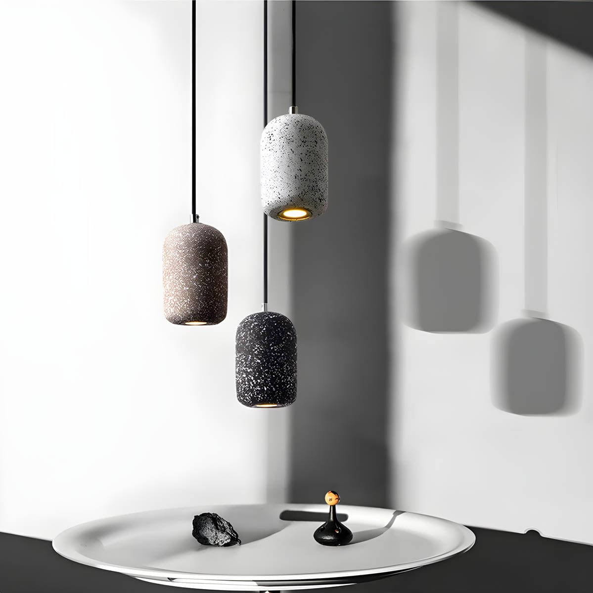 Ferro Industrial Pendant Light - Bold Cement & Glass Design