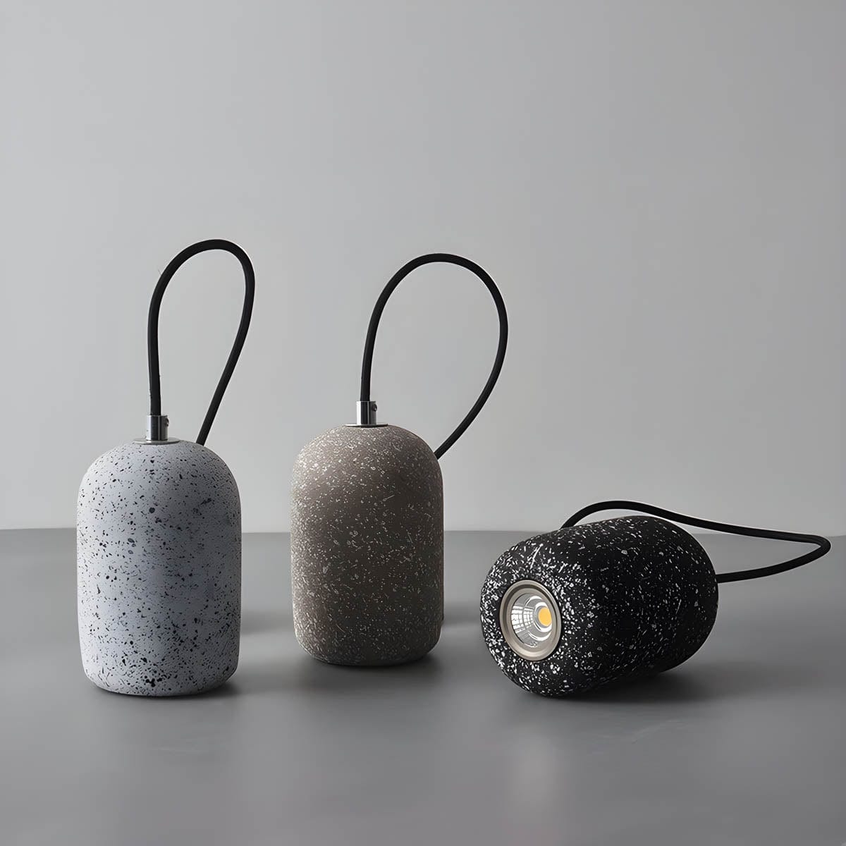 Ferro Industrial Pendant Light - Bold Cement & Glass Design