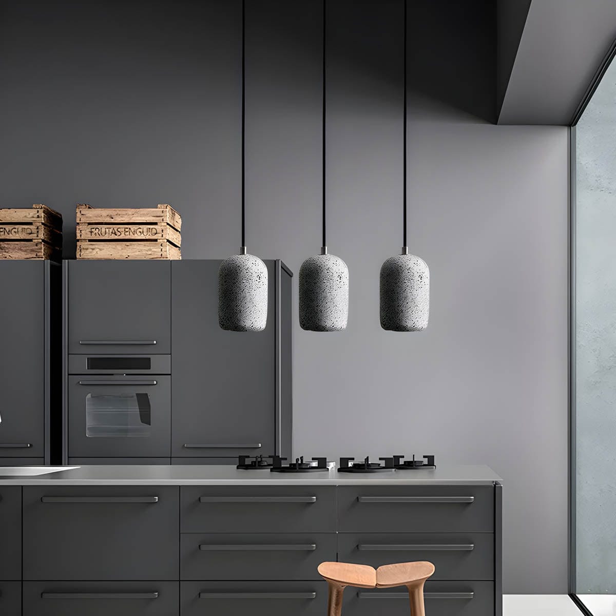 Ferro Industrial Pendant Light - Bold Cement & Glass Design