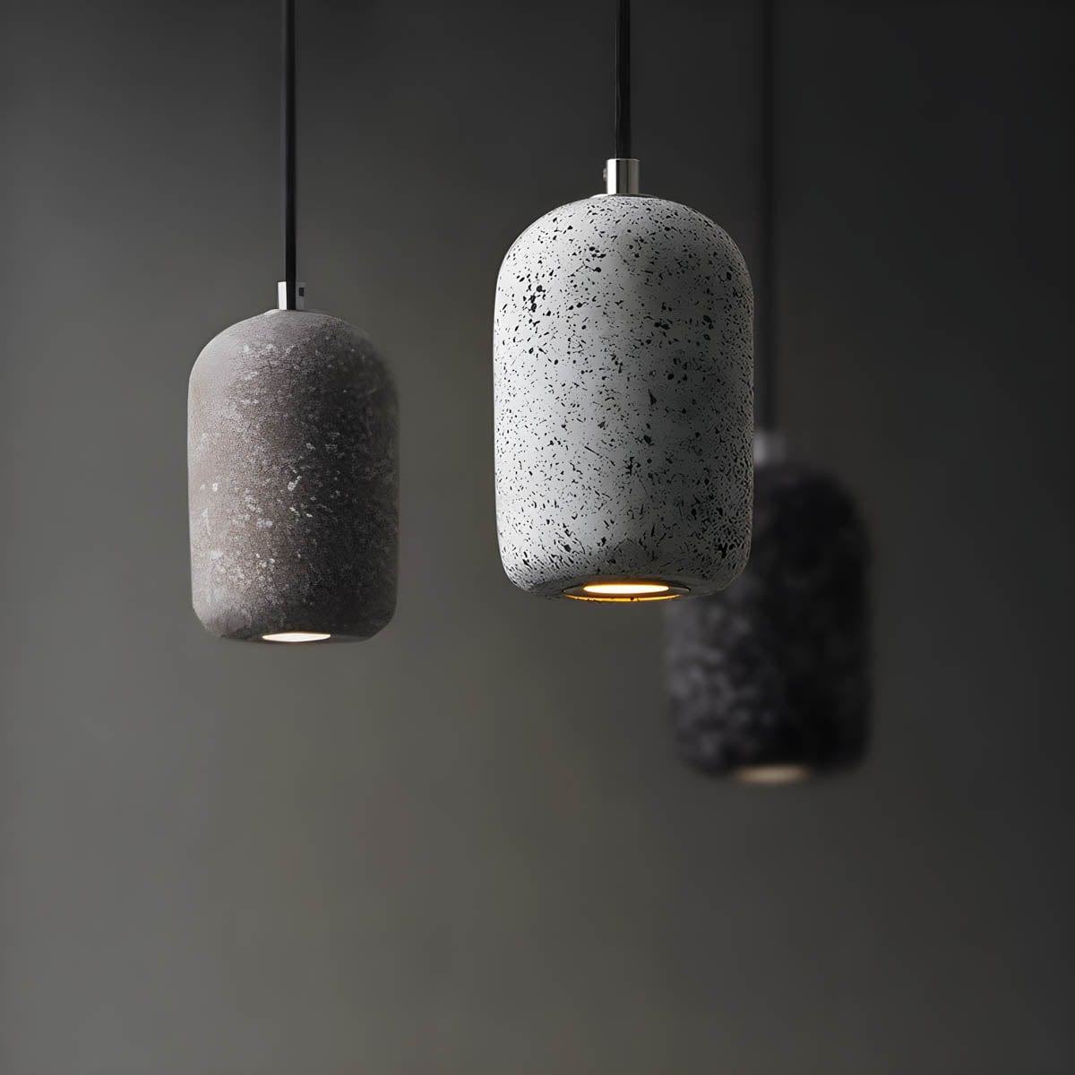 Ferro Industrial Pendant Light - Bold Cement & Glass Design