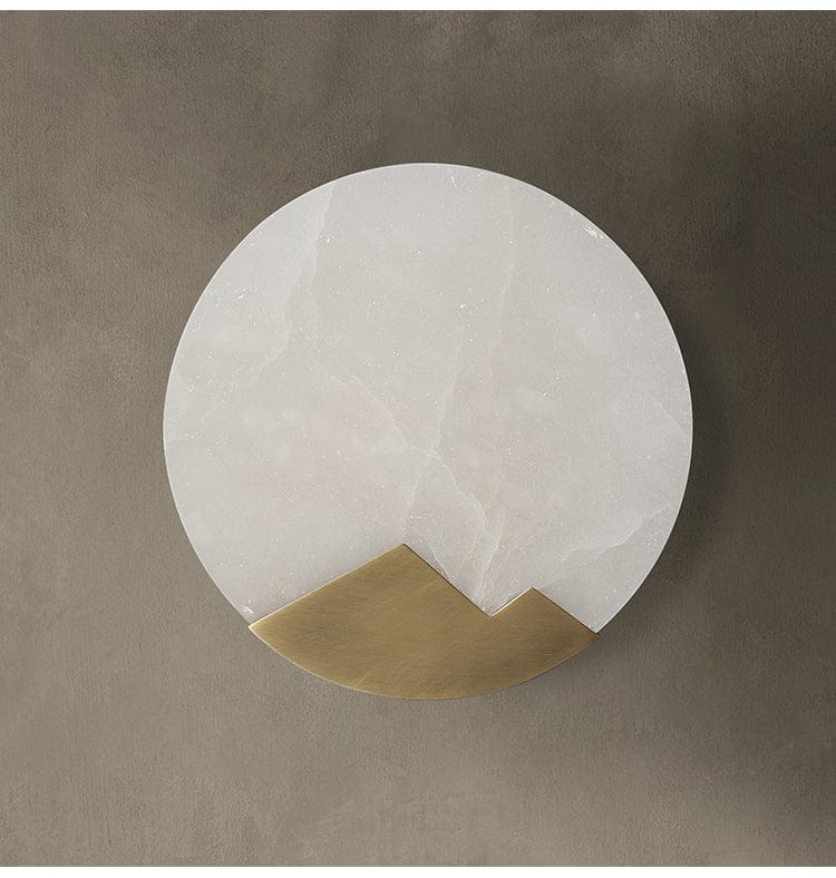 Nordic Minimalist Marble Wall Light – Elegant Brass