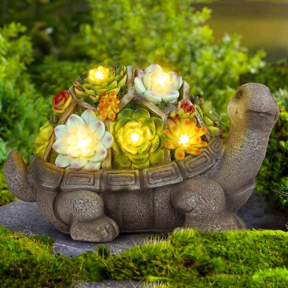 Floral Twilight Turtle – Solar-Powered Garden Light