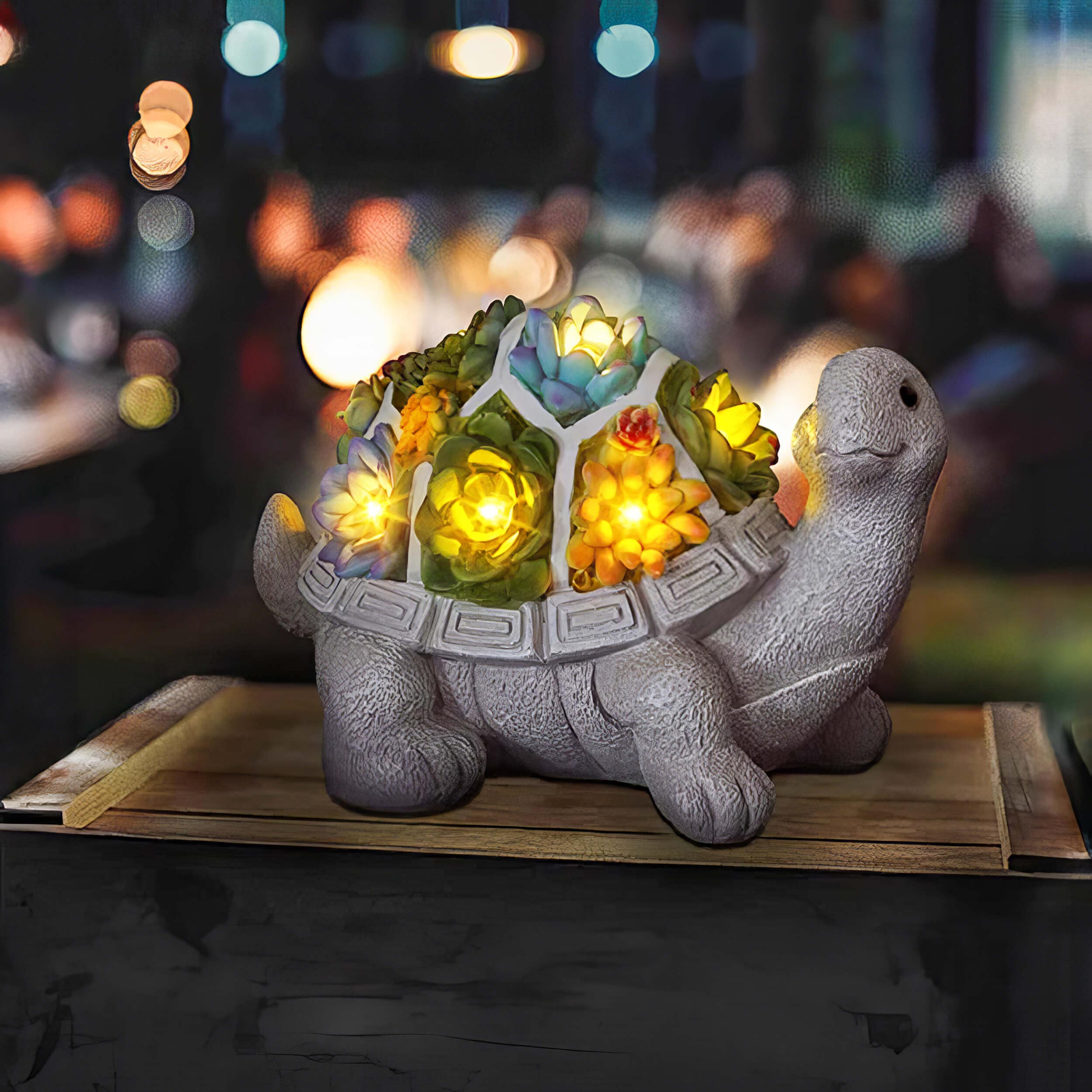 Floral Twilight Turtle – Solar-Powered Garden Light