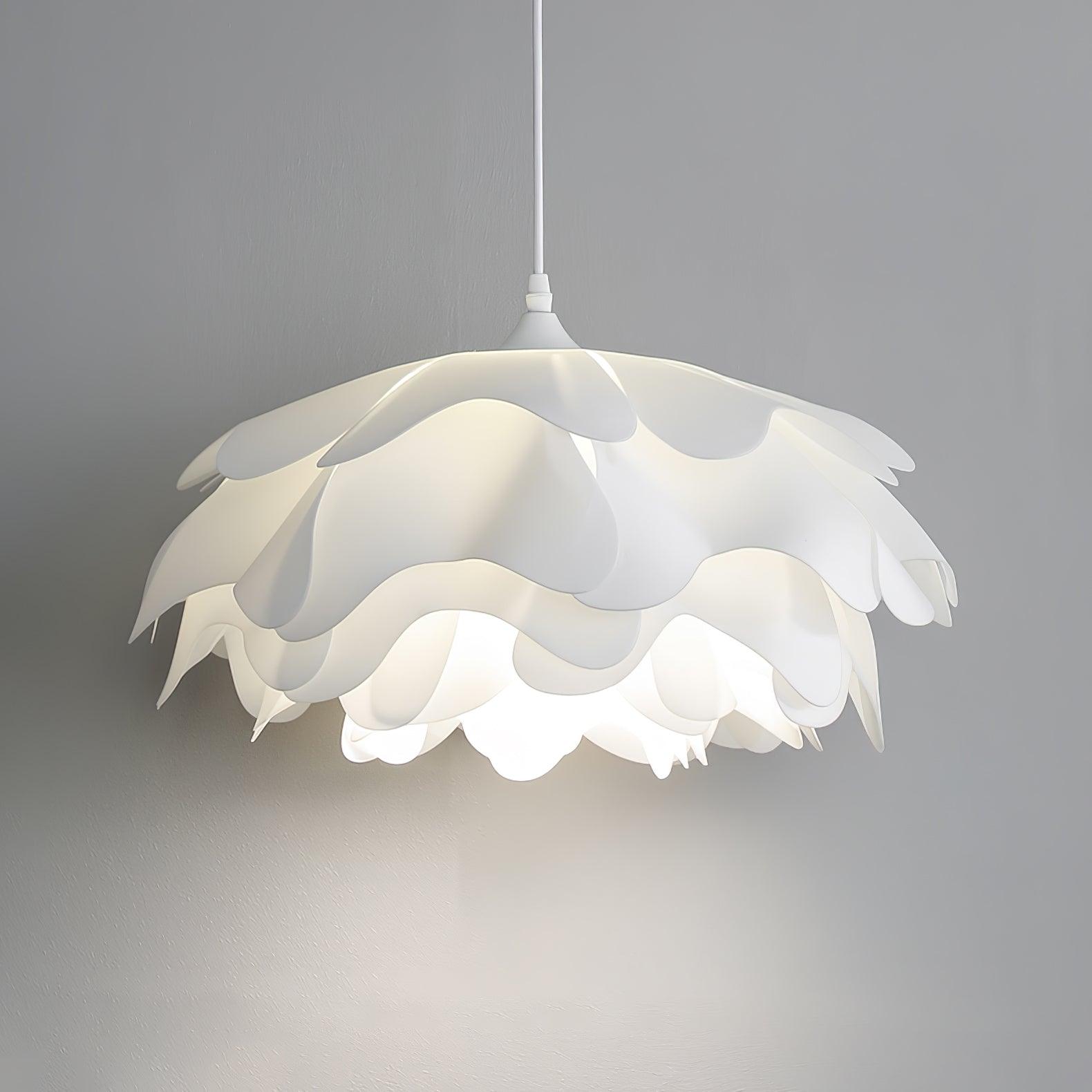 White Flower Pendant Light with Adjustable Height