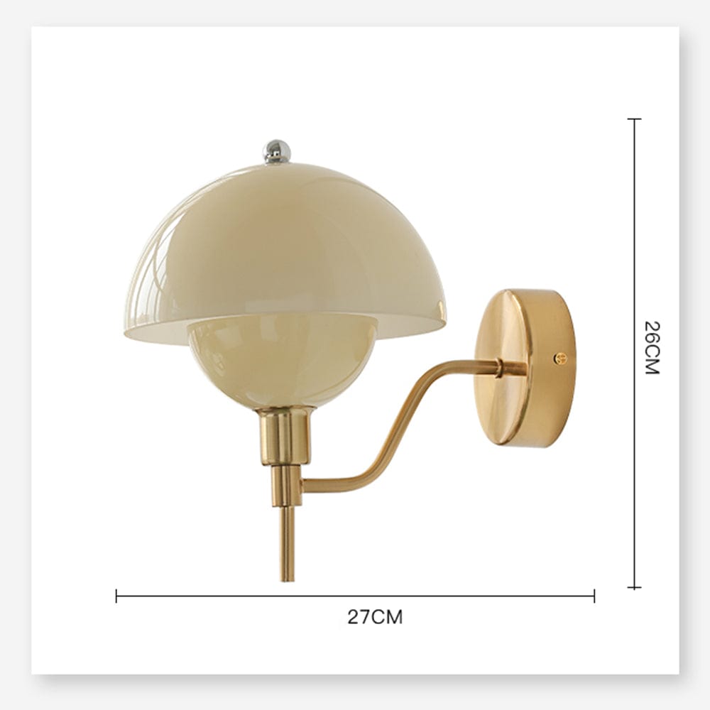 Cream Mushroom Walkway Wall Light – Elegant Glass Fixture