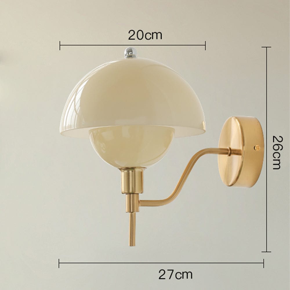 Cream Mushroom Walkway Wall Light – Elegant Glass Fixture