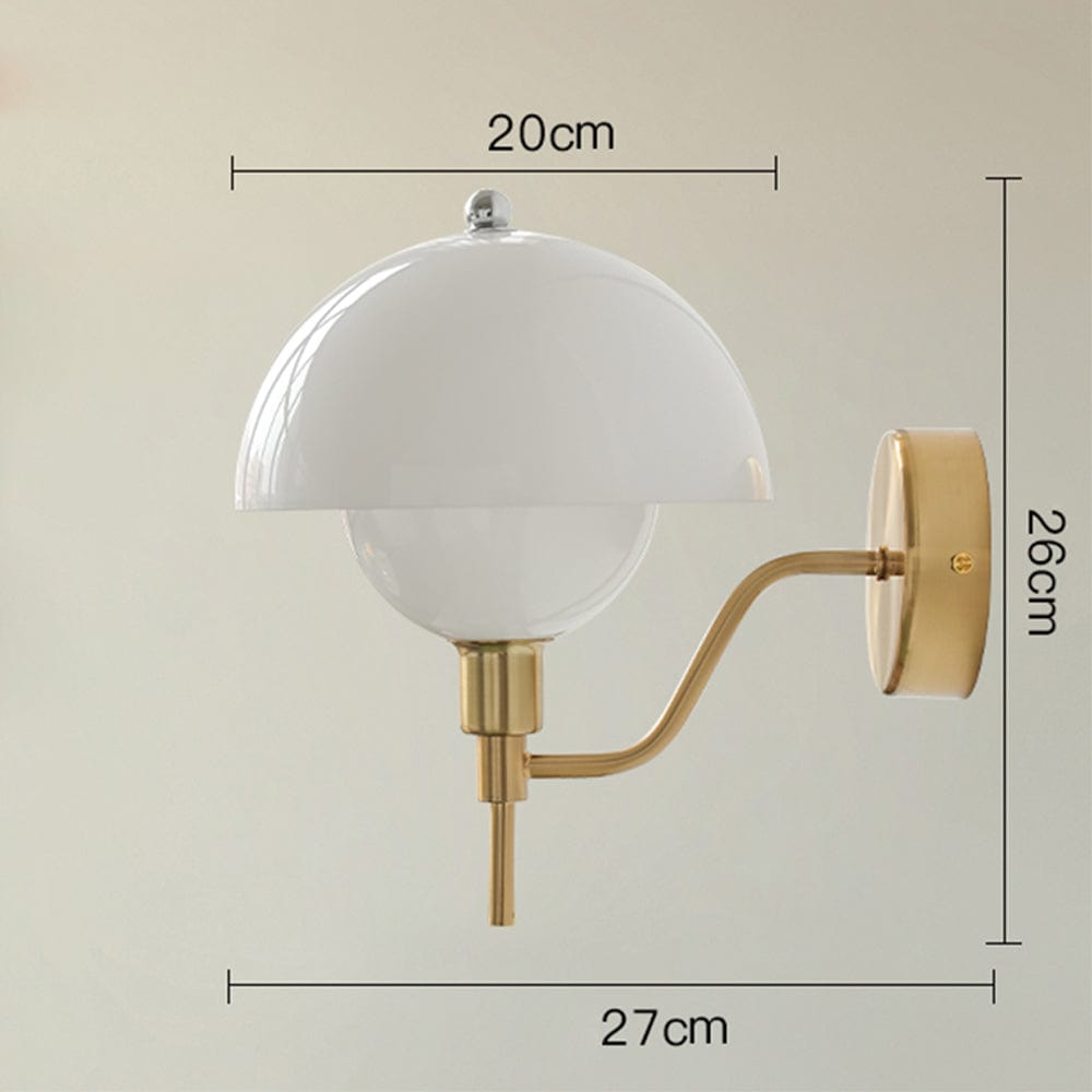 Cream Mushroom Walkway Wall Light – Elegant Glass Fixture