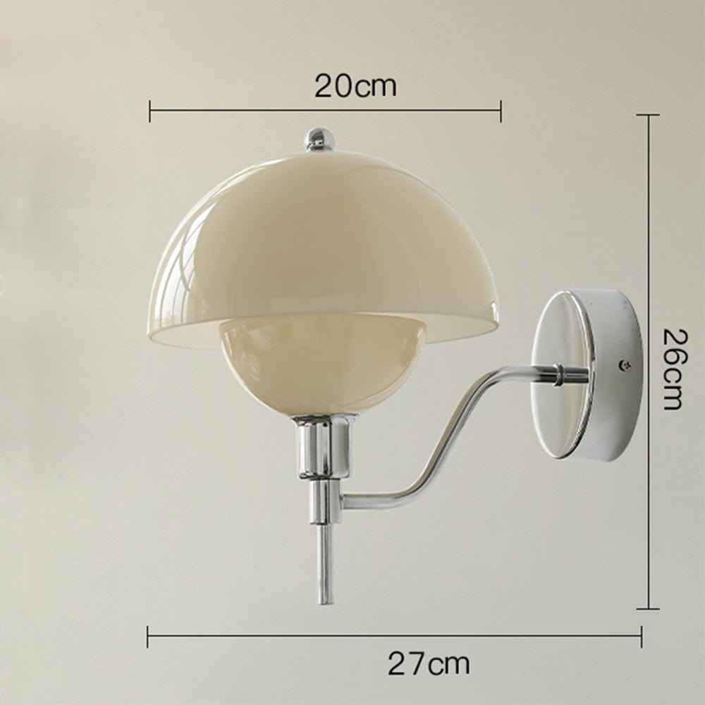 Cream Mushroom Walkway Wall Light – Elegant Glass Fixture