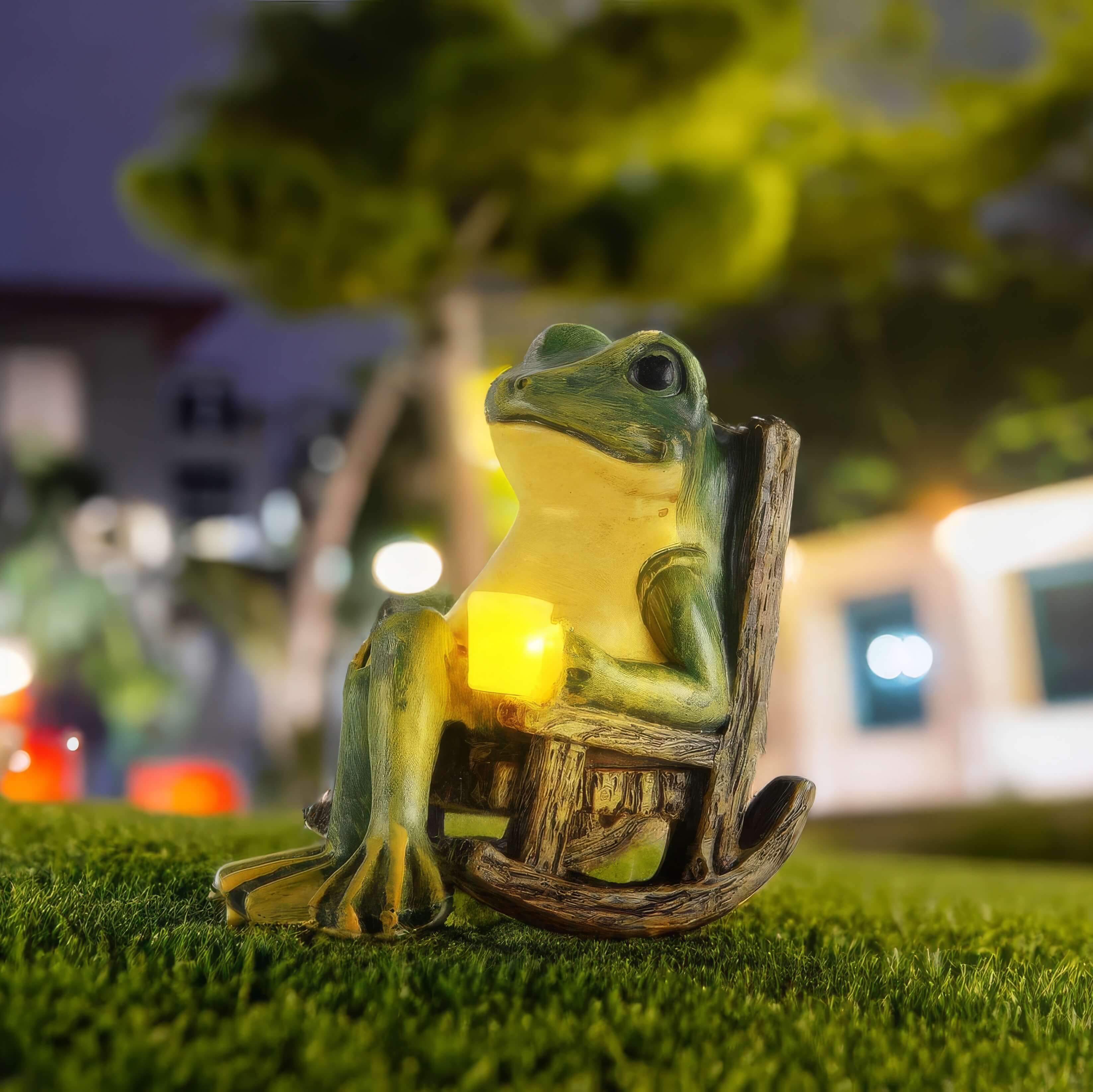 Glowing Garden Frog - Solar-Powered Outdoor Light