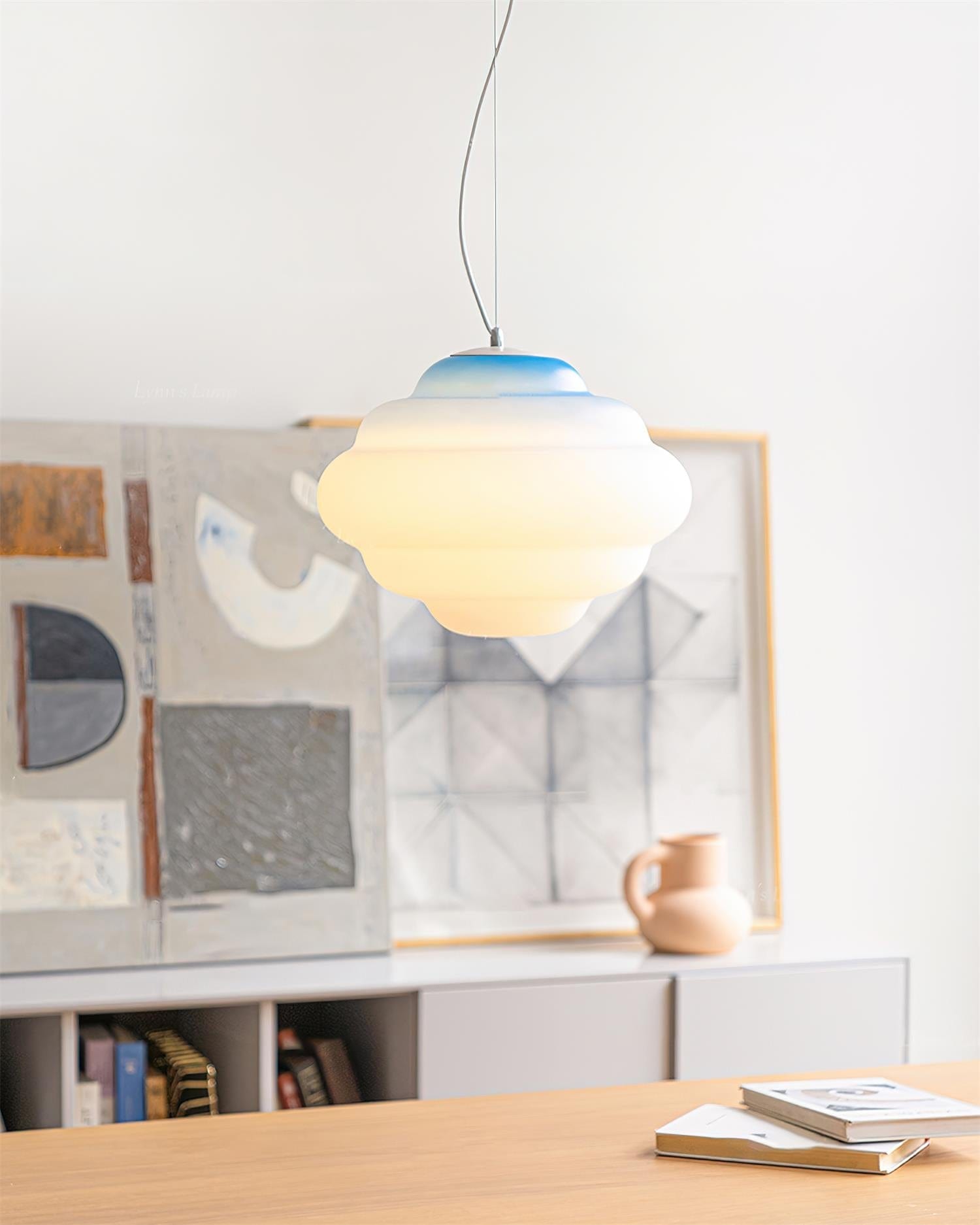 Gradient Cloudy Pendant Lamp - Whimsical Frosted Glass Design