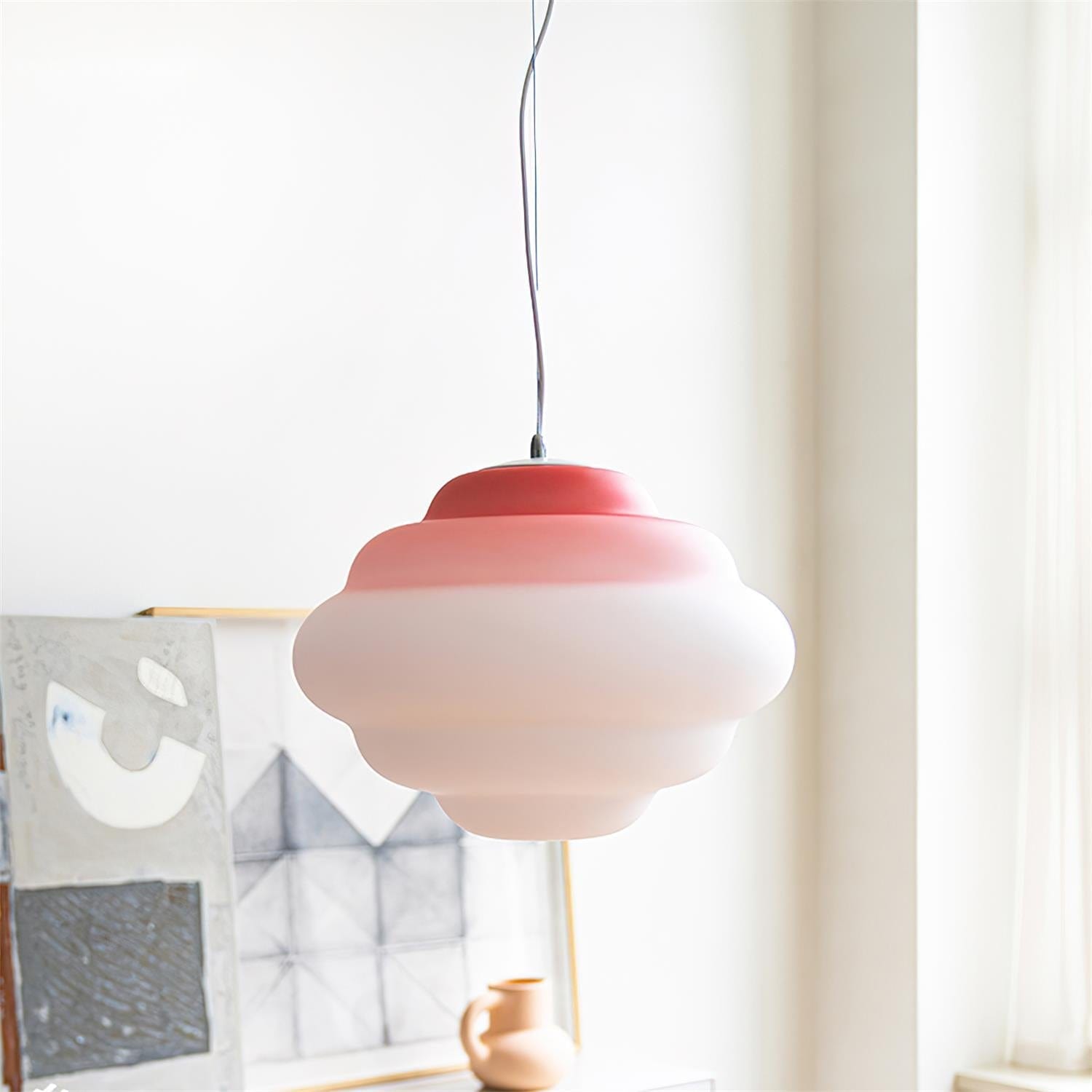 Gradient Cloudy Pendant Lamp - Whimsical Frosted Glass Design