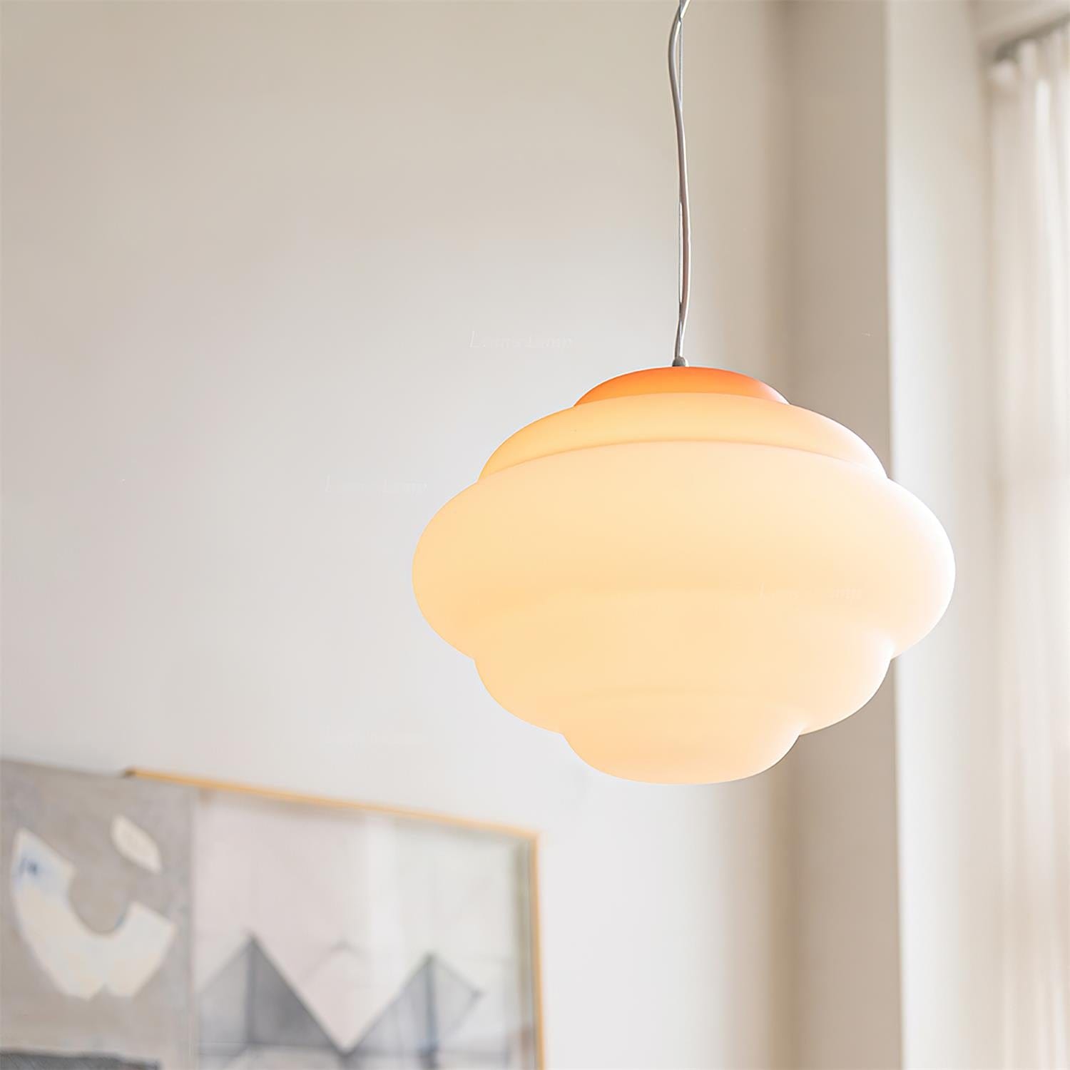 Gradient Cloudy Pendant Lamp - Whimsical Frosted Glass Design