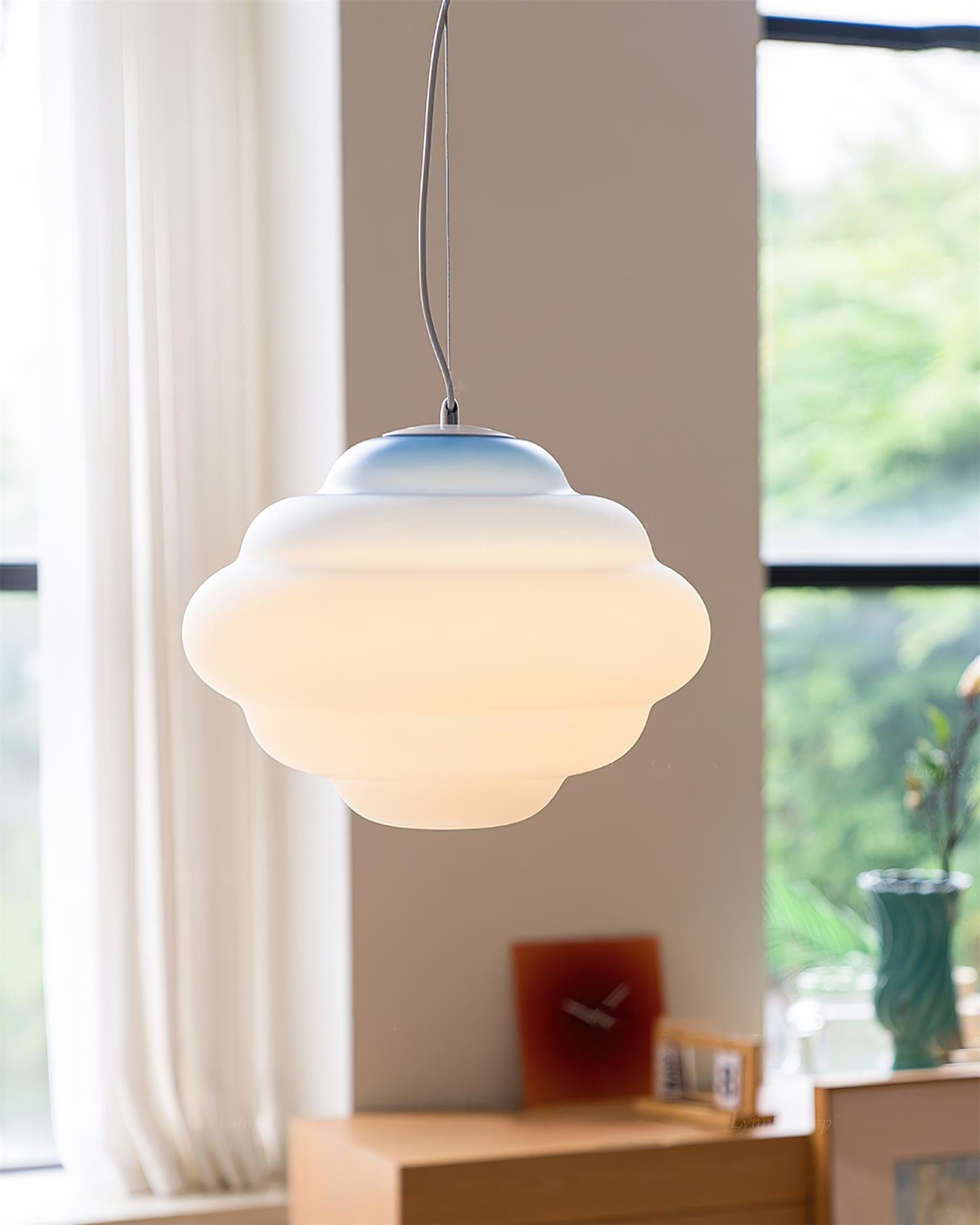 Gradient Cloudy Pendant Lamp - Whimsical Frosted Glass Design