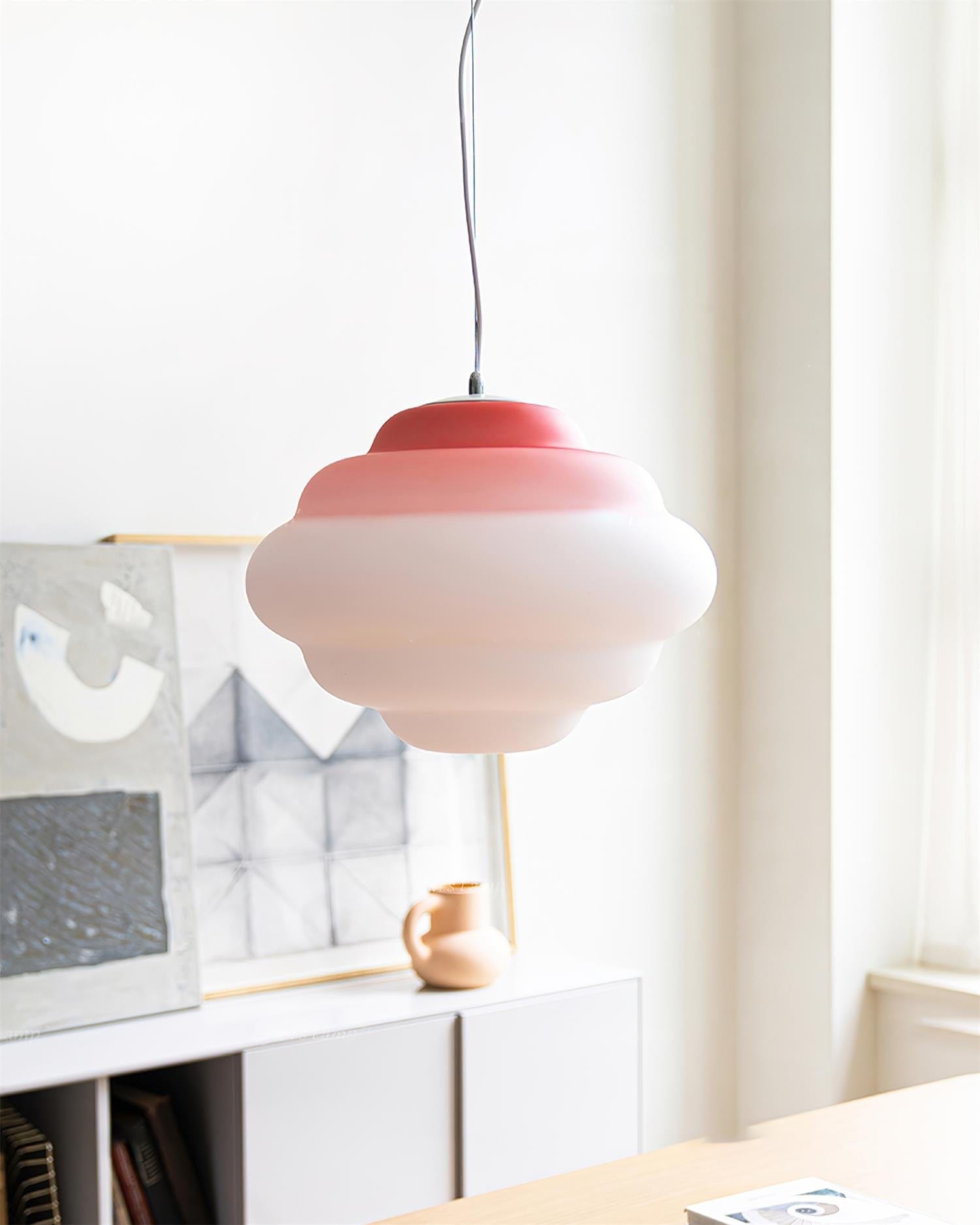 Gradient Cloudy Pendant Lamp - Whimsical Frosted Glass Design