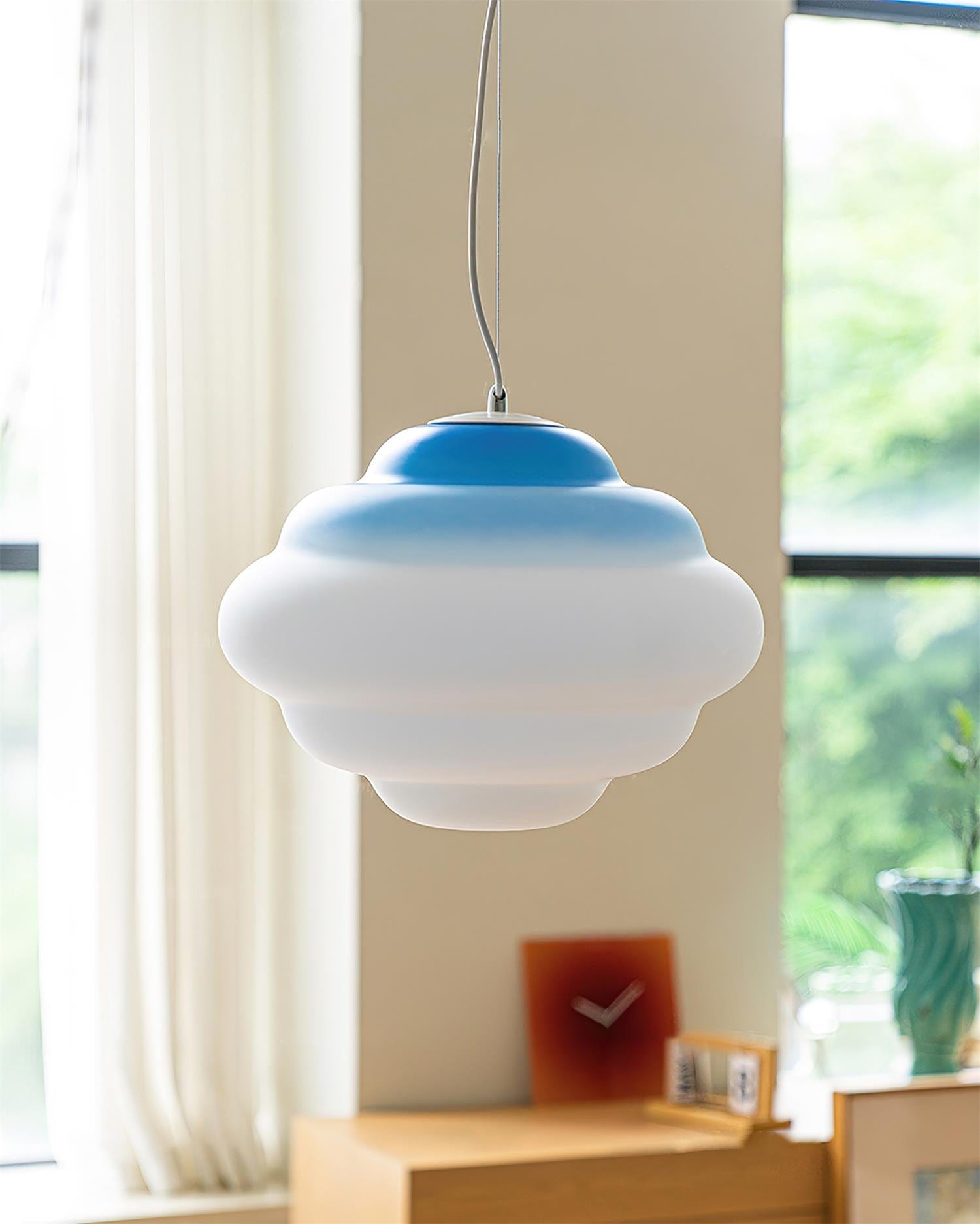 Gradient Cloudy Pendant Lamp - Whimsical Frosted Glass Design