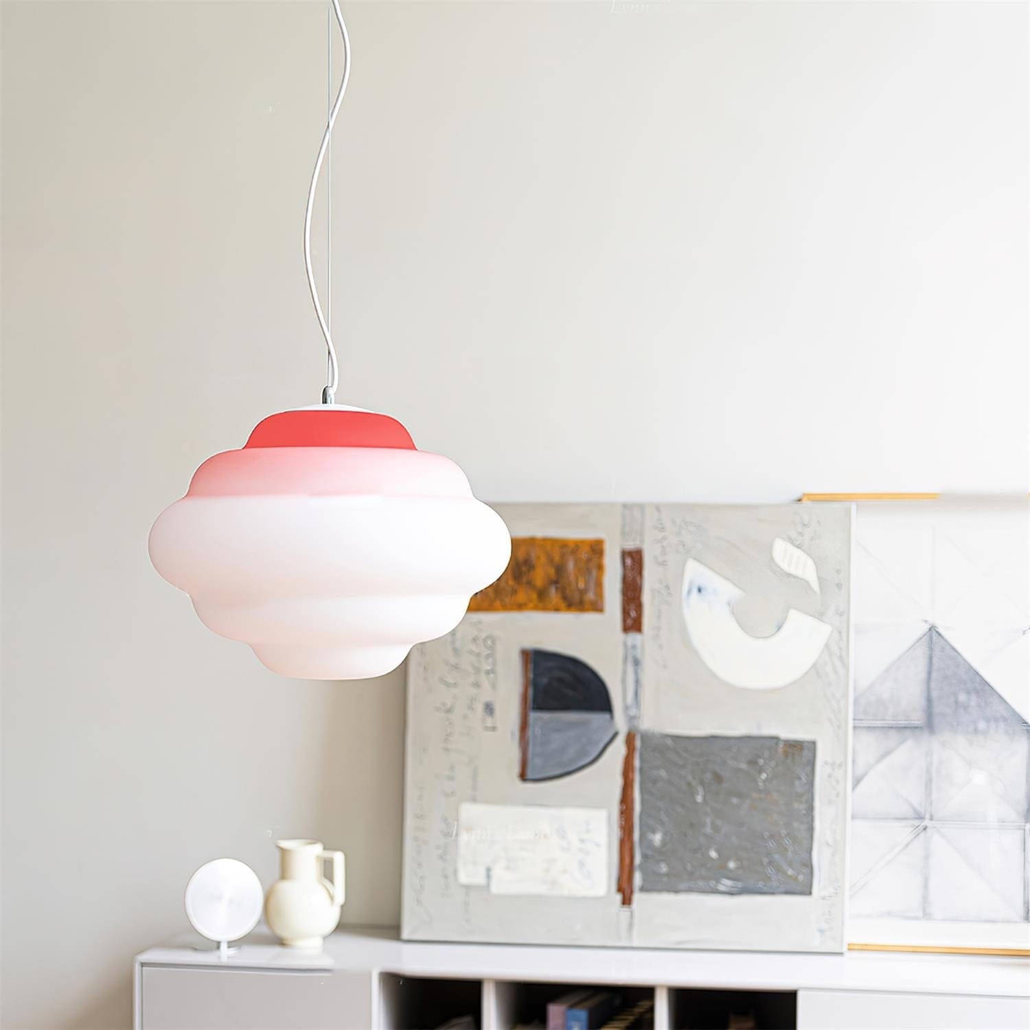 Gradient Cloudy Pendant Lamp - Whimsical Frosted Glass Design