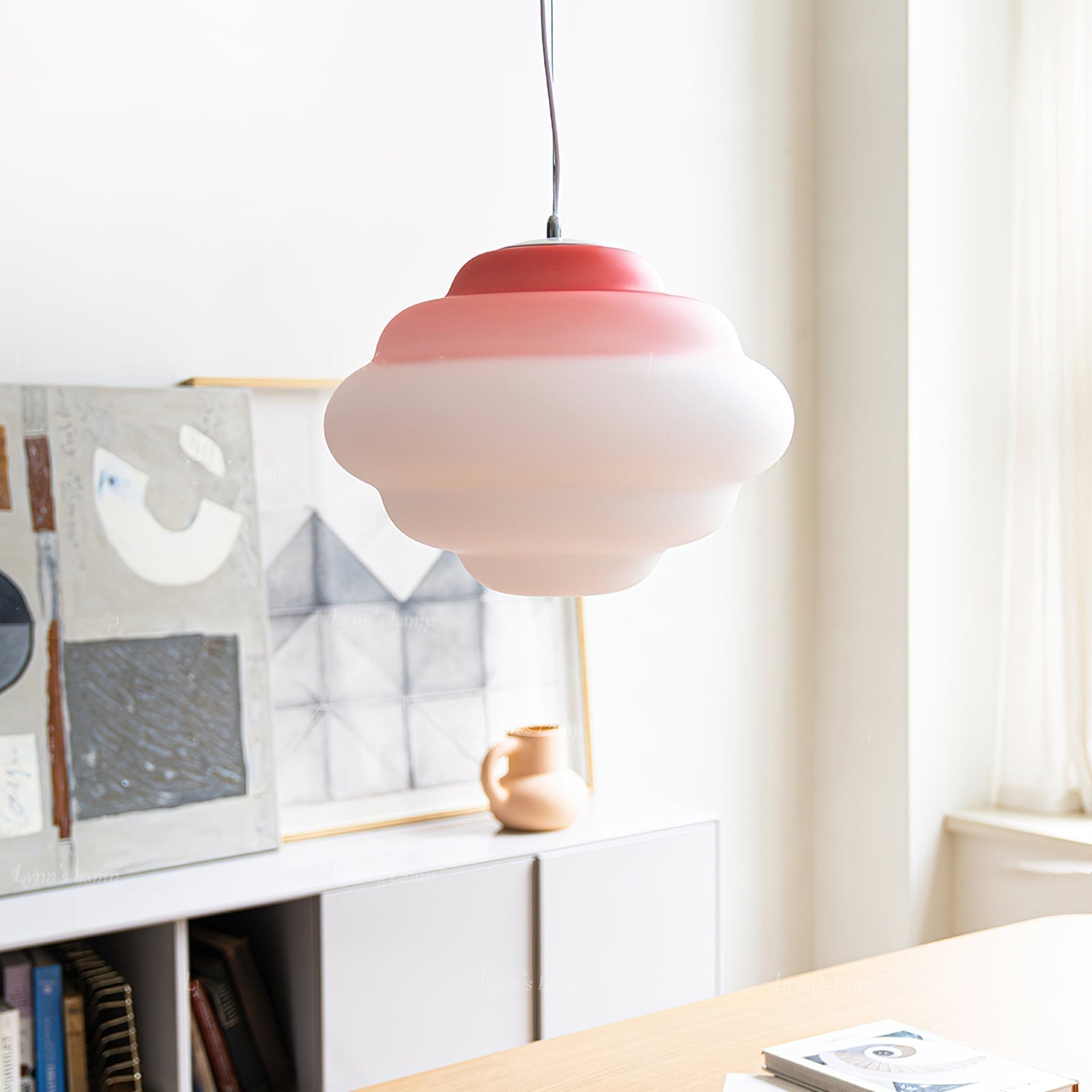 Gradient Cloudy Pendant Lamp - Whimsical Frosted Glass Design