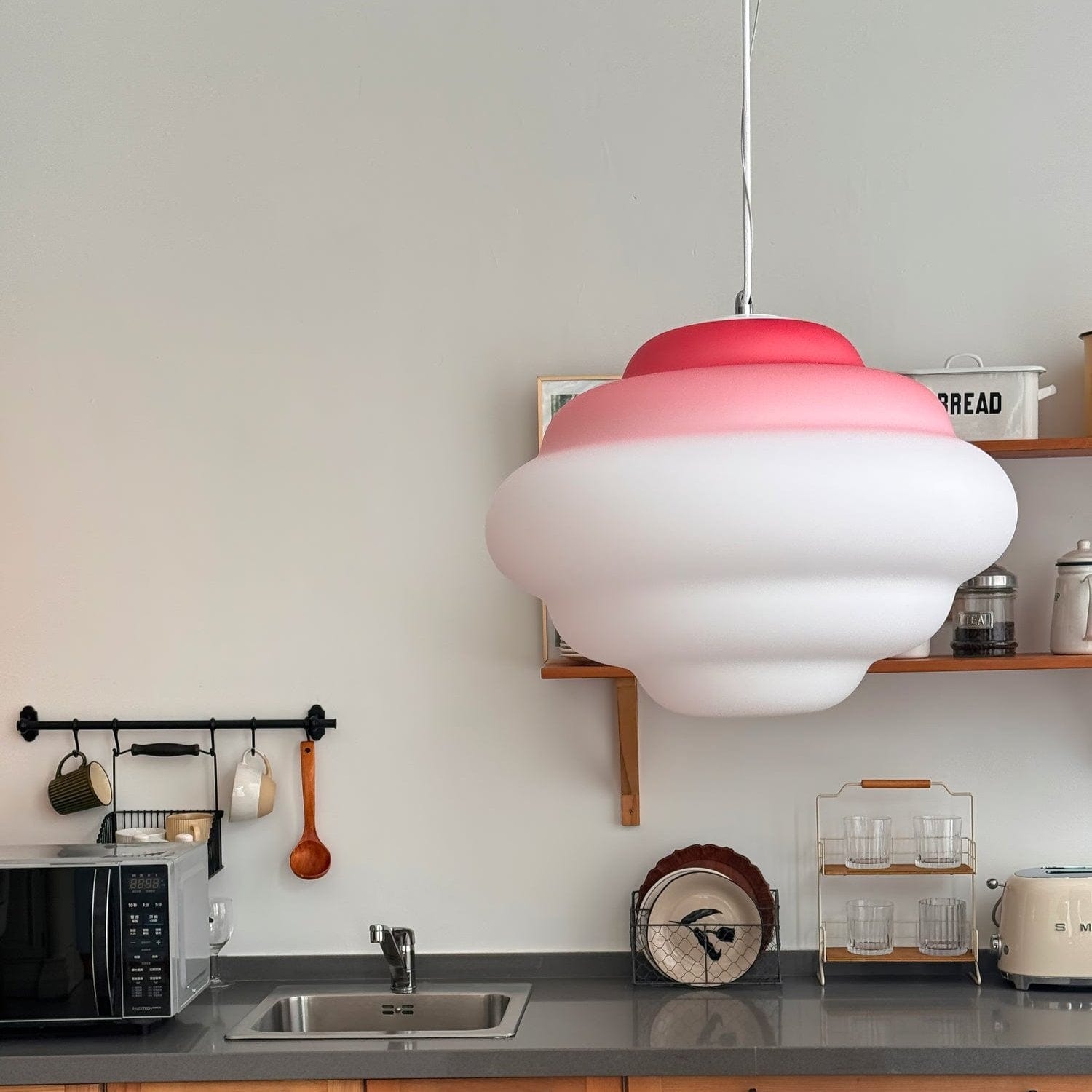 Gradient Cloudy Pendant Lamp - Whimsical Frosted Glass Design