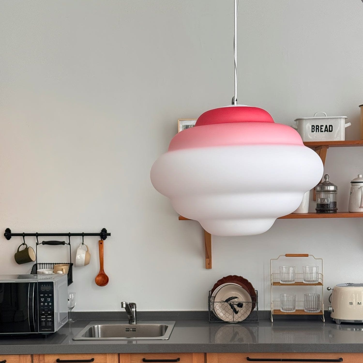 Gradient Cloudy Pendant Lamp - Whimsical Frosted Glass Design