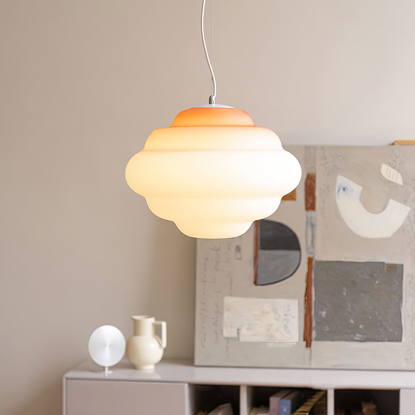 Gradient Cloudy Pendant Lamp - Whimsical Frosted Glass Design