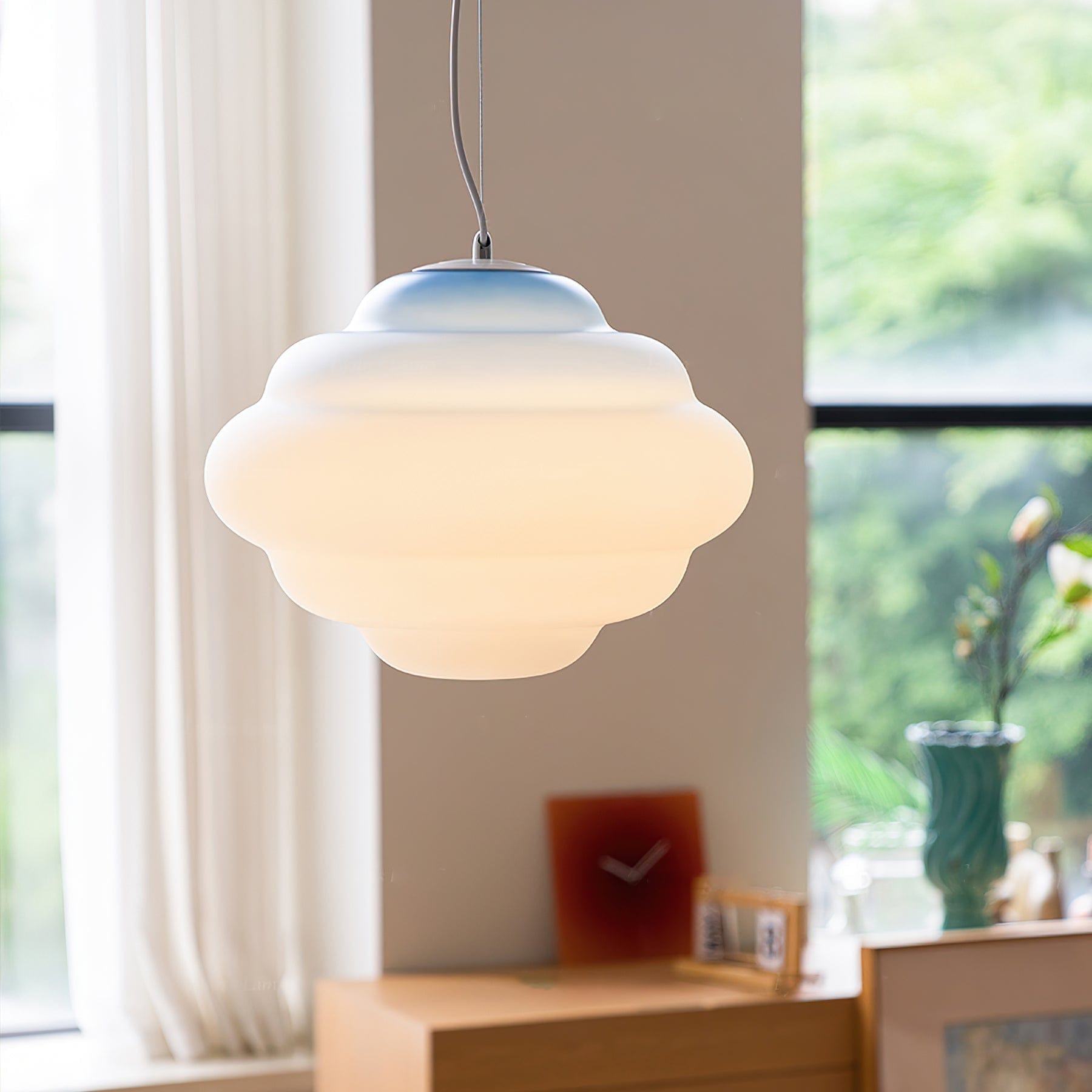 Gradient Cloudy Pendant Lamp - Whimsical Frosted Glass Design