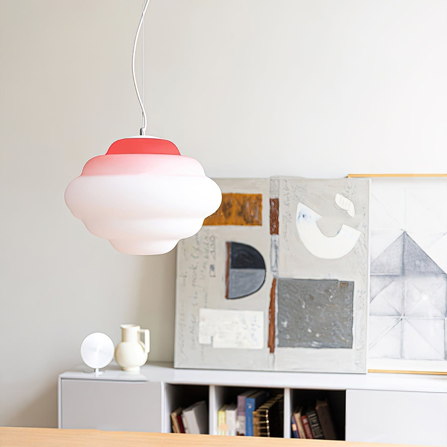 Gradient Cloudy Pendant Lamp - Whimsical Frosted Glass Design