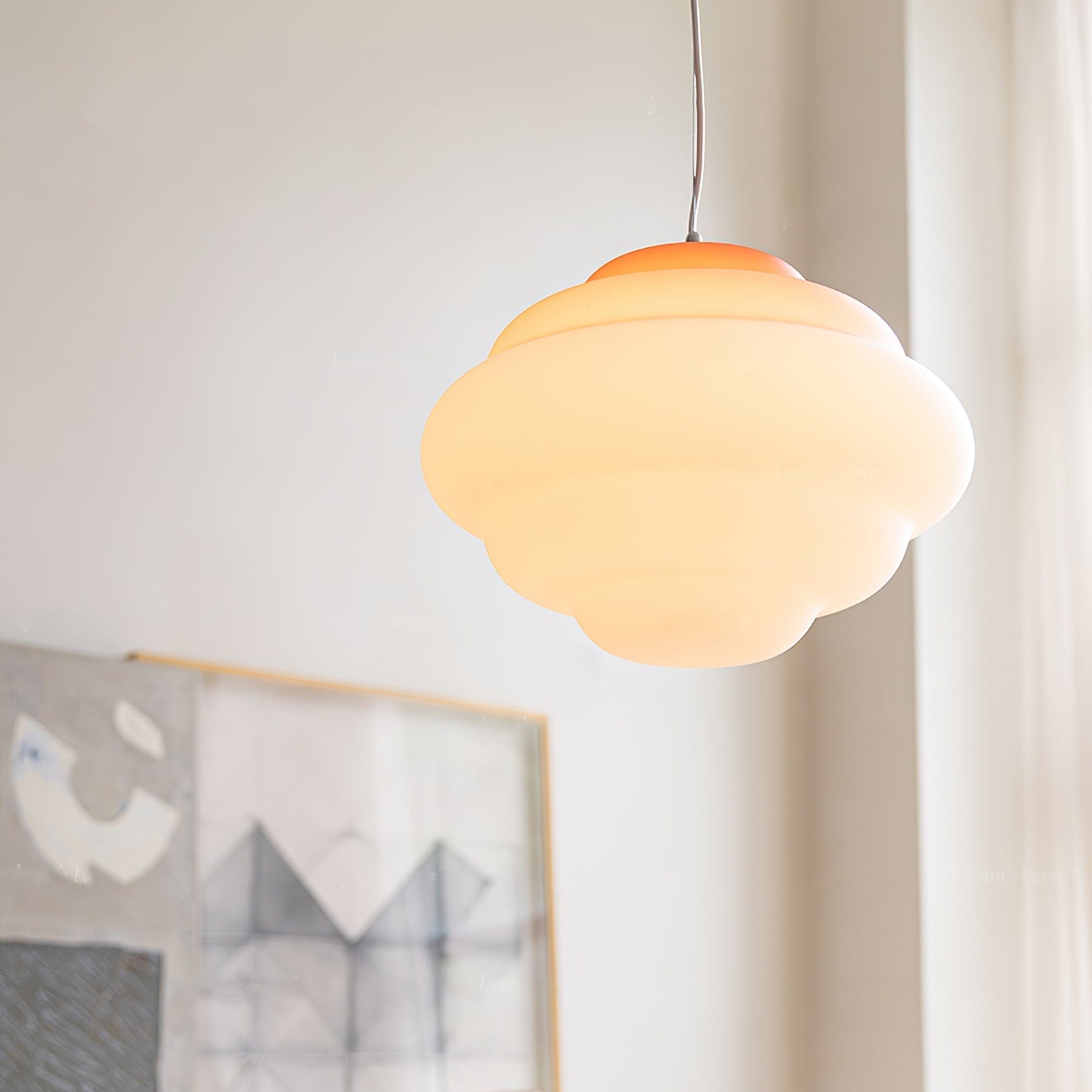 Gradient Cloudy Pendant Lamp - Whimsical Frosted Glass Design