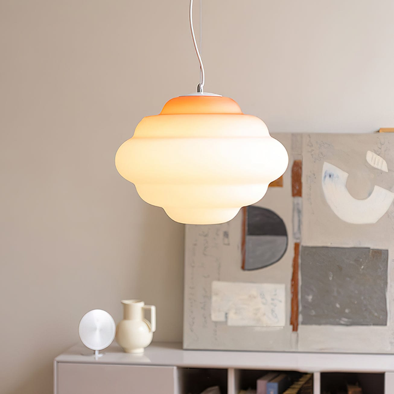 Gradient Cloudy Pendant Lamp - Whimsical Frosted Glass Design