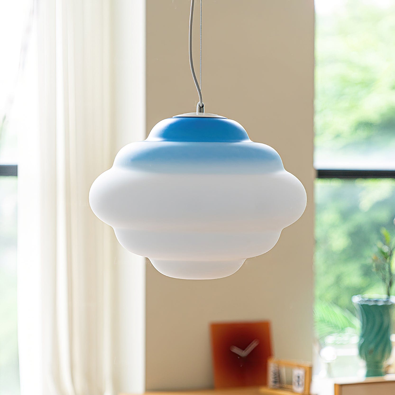 Gradient Cloudy Pendant Lamp - Whimsical Frosted Glass Design