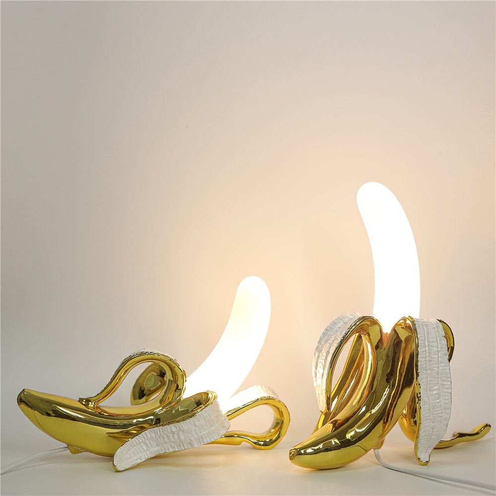 Banana Lights Art Deco Table Lamps – Classic Brass Design with Warm LED Glow