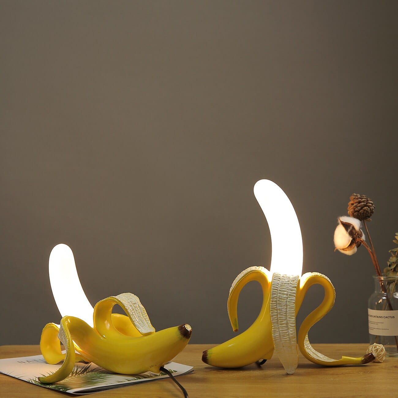 Banana Lights Art Deco Table Lamps – Classic Brass Design with Warm LED Glow