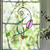 Haloed Hanging Hummingbird – Stained Glass Sun Catcher