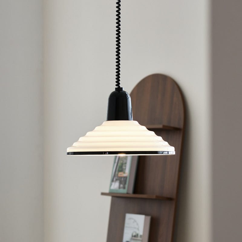 French Cream Wind Glass Pendant Lamp - Elegant Glass Shade with Parisian Charm