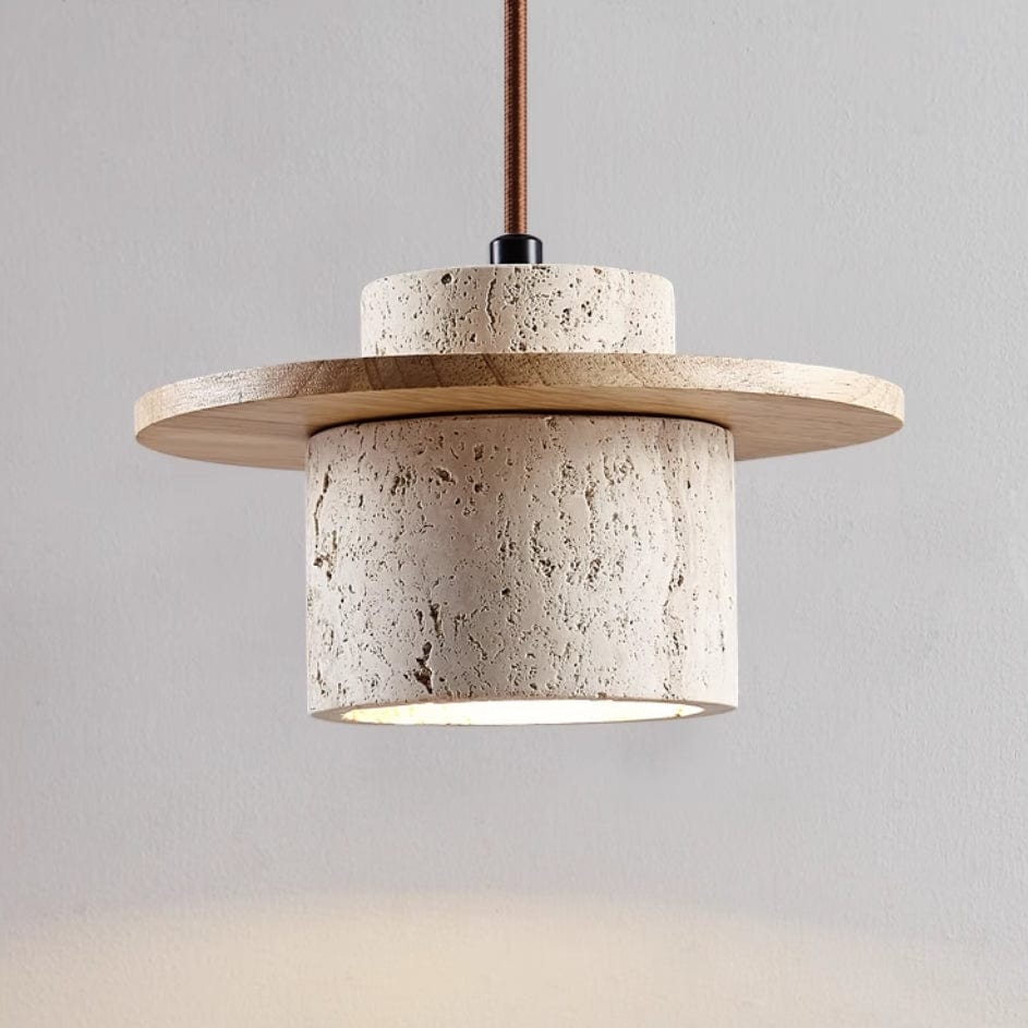 Cave Stone Pendant Light – Natural Travertine Elegance