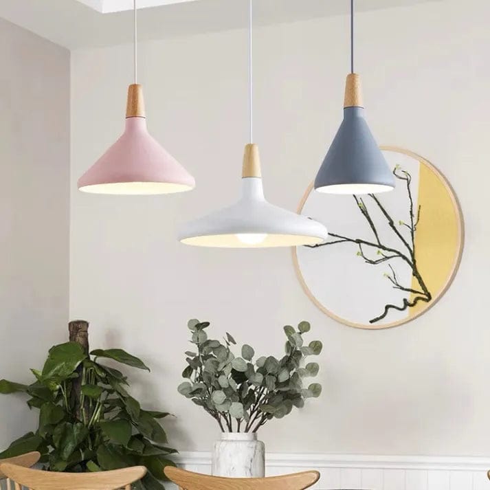 French Macaron Conical Metal Pendant Lamp - Playful & Elegant Lighting for Modern Spaces