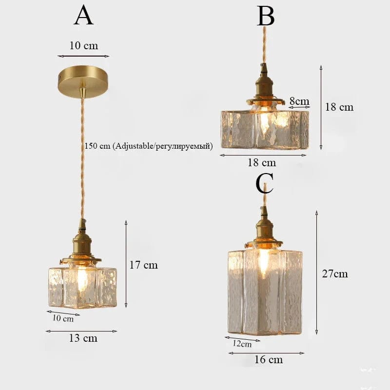 Modern Retro Hanging Glass Lamp - Stylish Gold Cord Design