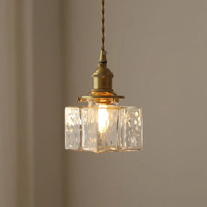 Modern Retro Hanging Glass Lamp - Stylish Gold Cord Design