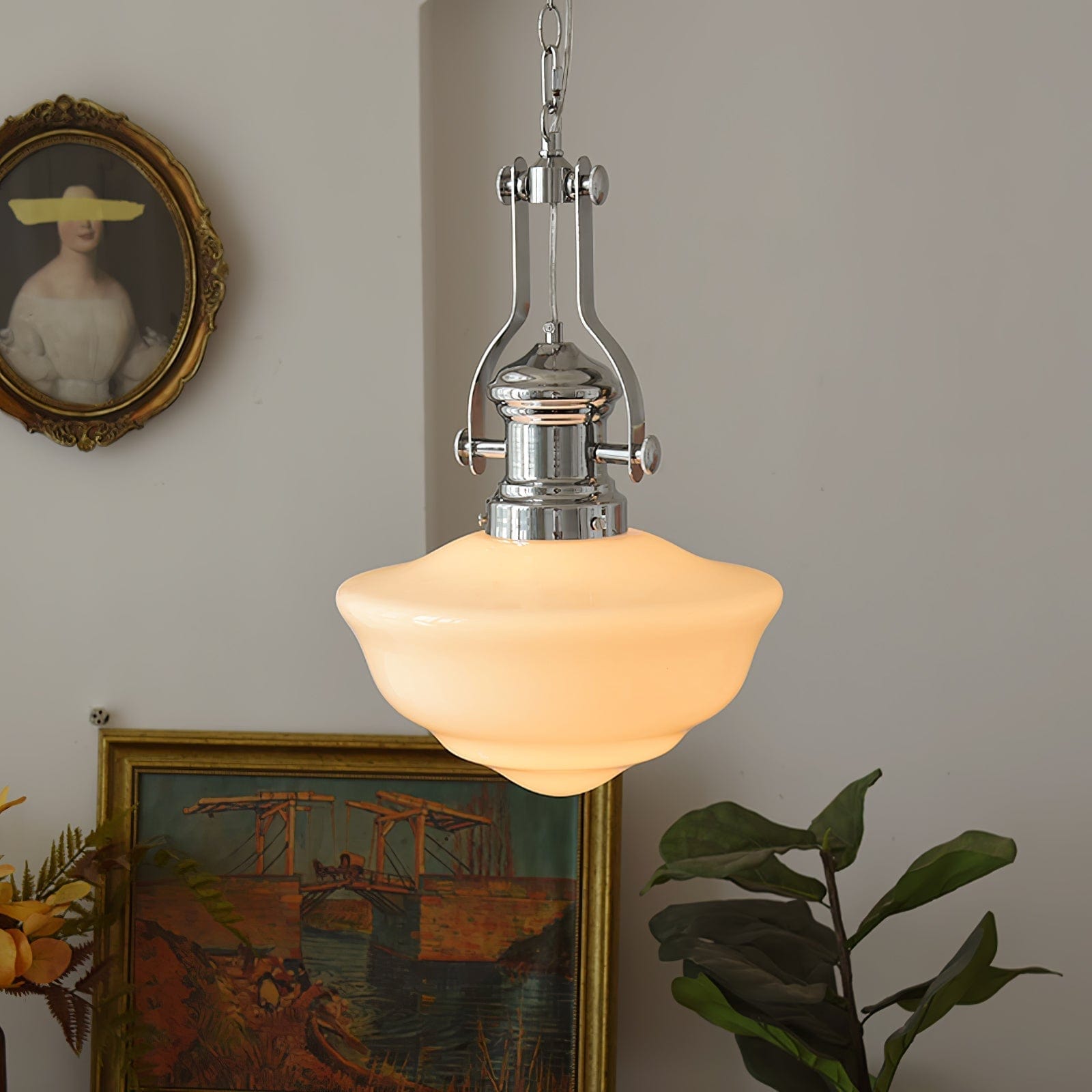 Lavagna Schoolhouse Pendant Light - Handcrafted Glass with Modern Farmhouse Style