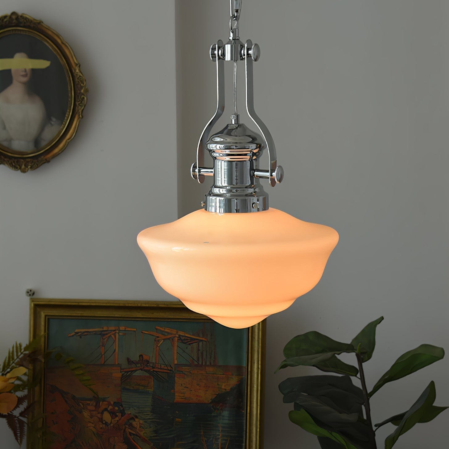 Lavagna Schoolhouse Pendant Light - Handcrafted Glass with Modern Farmhouse Style