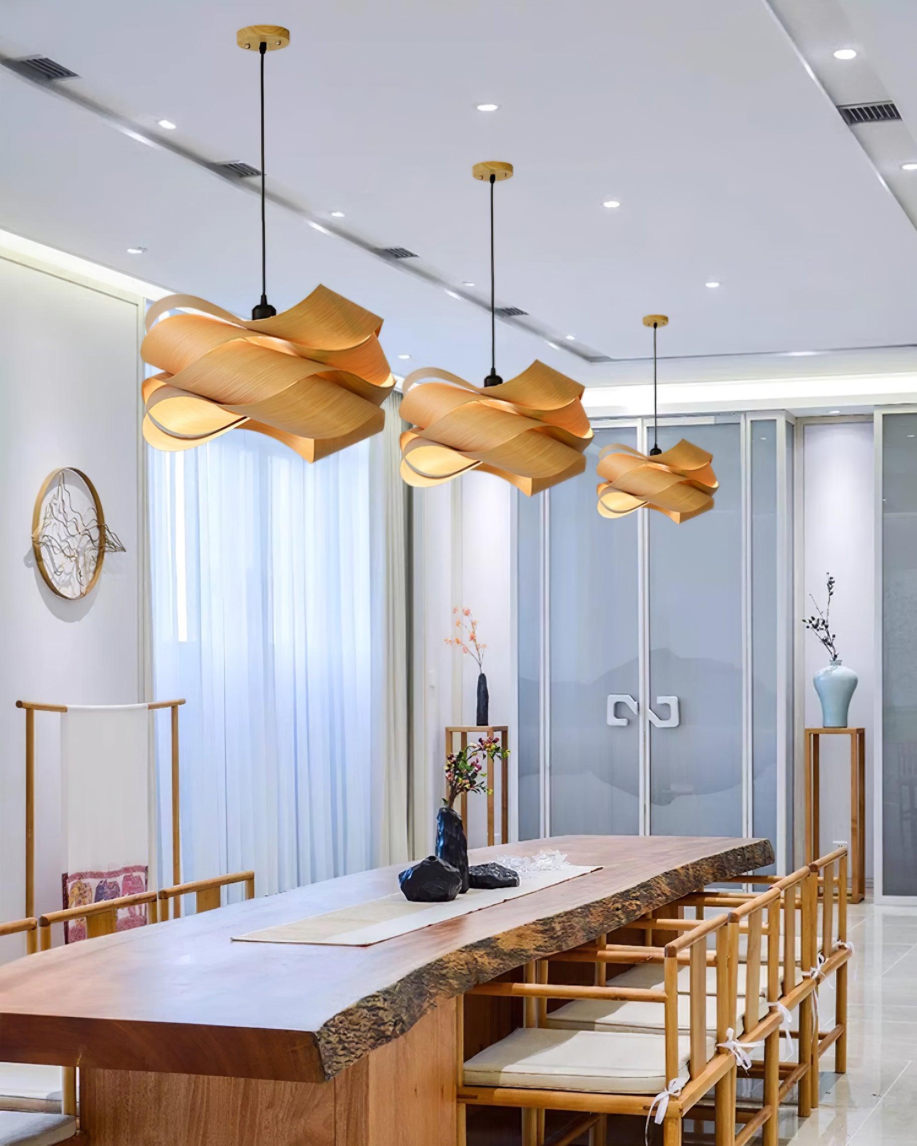 LinkWood Pendant Light – Modern Elegance with Natural Warmth