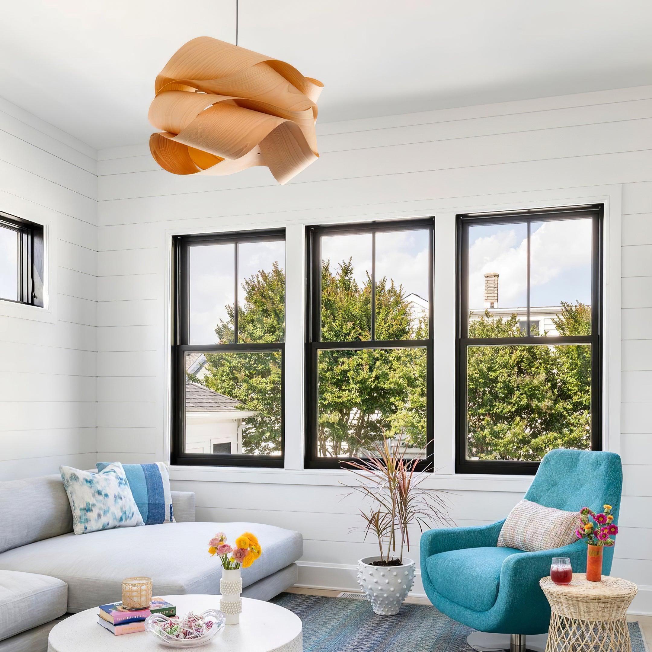 LinkWood Pendant Light – Modern Elegance with Natural Warmth