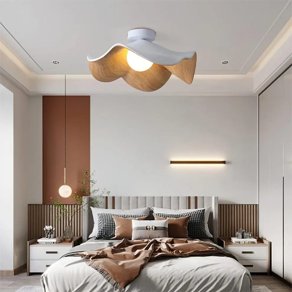 LotusGlow Wooden Ceiling Light – Nordic Elegance Meets Organic Design