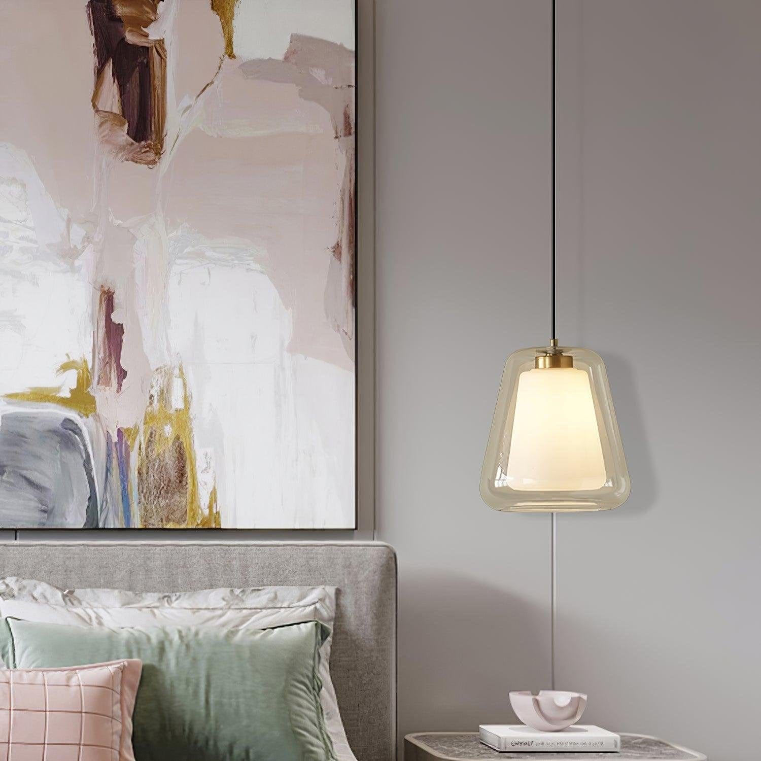 Lucinda Pendant Light - Contemporary Glass Design with LED or Edison Bulb