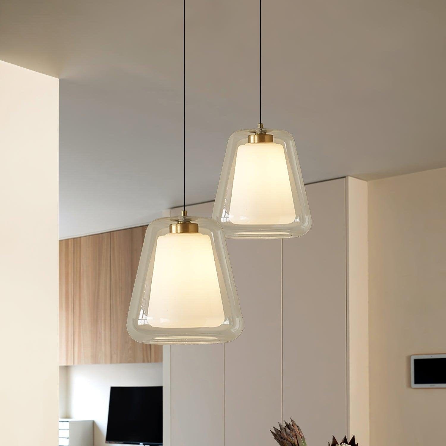 Lucinda Pendant Light - Contemporary Glass Design with LED or Edison Bulb