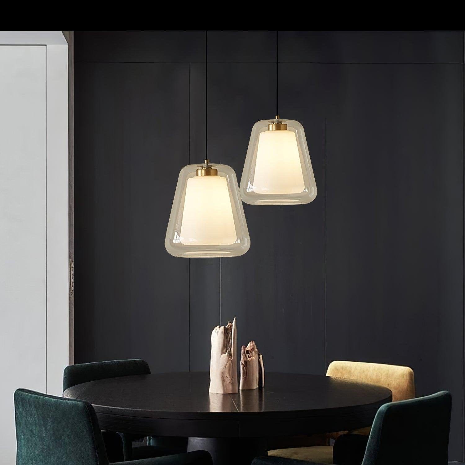 Lucinda Pendant Light - Contemporary Glass Design with LED or Edison Bulb